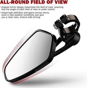 img 1 attached to 🔍 MZS Arrow Bar End Mirrors - 7/8 Motorcycle Rear View Mirror for Street Sport Bike Cruiser Scooter with Hollow Handlebar Side (Black)