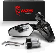 🔍 mzs arrow bar end mirrors - 7/8 motorcycle rear view mirror for street sport bike cruiser scooter with hollow handlebar side (black) logo