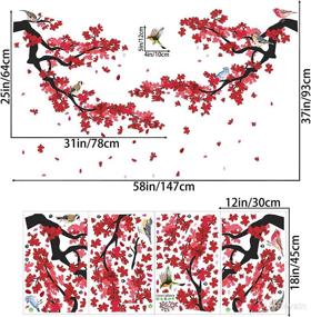 img 3 attached to Наклейки с романтическими ветвями Съемное украшение