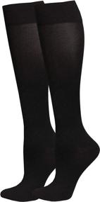 img 4 attached to NuVein 15-20 MmHg Travel Compression Socks For Women & Men To Reduce Swelling, Knee High, Closed Toe, Black, Small