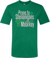 men's st patrick's day t-shirt: prone to shenanigans and malarkey by panoware logo
