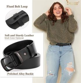 img 3 attached to Women Leather JASGOOD Casual Buckle Women's Accessories : Belts