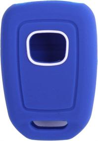 img 2 attached to 🔵 XUHANG Silicone Key Fob Skin Cover for Honda Accord, Civic, HR-V, CR-V - Blue, 4 Button Protector Shell