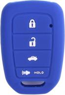 🔵 xuhang silicone key fob skin cover for honda accord, civic, hr-v, cr-v - blue, 4 button protector shell логотип