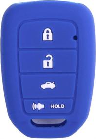 img 3 attached to 🔵 XUHANG Silicone Key Fob Skin Cover for Honda Accord, Civic, HR-V, CR-V - Blue, 4 Button Protector Shell