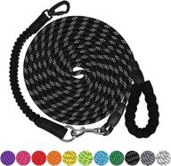 🐾 dog leash: heavy duty 3/4/5/6/10/15/20/30/50/100/150ft with swivel lockable hook, reflective threads, and comfortable padded handle for walking small to large dogs logo