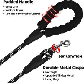 img 1 attached to 🐾 Dog Leash: Heavy Duty 3/4/5/6/10/15/20/30/50/100/150FT with Swivel Lockable Hook, Reflective Threads, and Comfortable Padded Handle for Walking Small to Large Dogs