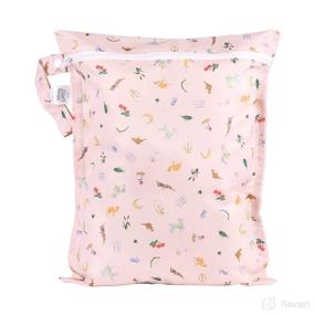 img 4 attached to 👝 Bumkins Waterproof Wet Bag - Washable, Reusable for Travel, Beach, Pool, Stroller, Diapers, Dirty Gym Clothes, Wet Swimsuits, Toiletries - 12x14 Inches – Disney Princess Magic