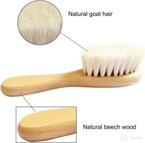 img 1 attached to 👶 Eycikafa 3 Piece Baby Hair Brush & Comb Set: Goat Bristles and Silicone Brushes for Cradle Cap Treatment, Wood Bristle Brush for Newborns and Toddlers