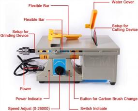img 2 attached to TOPCHANCES Mini Table Saws Jewelry Rock Bench Polishing Grinding Machine DIY Lapidary Equipment 0-10000R/Min 110V