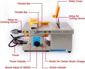 img 2 attached to Мини-настольные пилы TOPCHANCES, ювелирные изделия, скамейка для камней, полировальный шлифовальный станок, сделай сам, гранильное оборудование, 0-10000 об/мин, 110 В