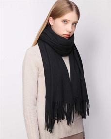 img 1 attached to Cashmere Pashmina Shawls Thicker Scarves Women's Accessories ~ Scarves & Wraps