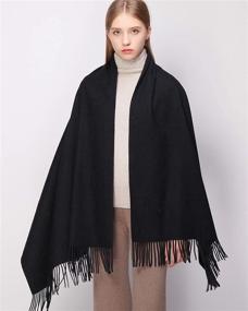 img 3 attached to Cashmere Pashmina Shawls Thicker Scarves Women's Accessories ~ Scarves & Wraps