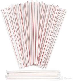 img 4 attached to 🥤 Extra Long Striped Plastic Drinking Straws - 10 Inches Length, Individually Wrapped, BPA Free - 200 Pack Disposable Straws for Restaurants and Home Use