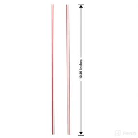 img 3 attached to 🥤 Extra Long Striped Plastic Drinking Straws - 10 Inches Length, Individually Wrapped, BPA Free - 200 Pack Disposable Straws for Restaurants and Home Use