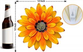 img 3 attached to Элегантный металлический декор солнечного цветка для внутренних и наружных пространств: подвесные цветочные скульптуры EASICUTI размером 12 дюймов