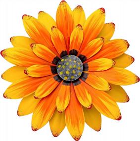img 4 attached to Элегантный металлический декор солнечного цветка для внутренних и наружных пространств: подвесные цветочные скульптуры EASICUTI размером 12 дюймов