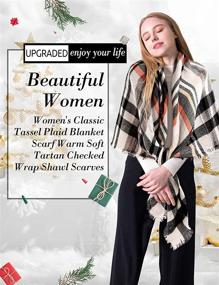 img 1 attached to 🧣 Bess Bridal Women's Blanket Oversized Scarves & Wraps: Chic Accessories for Women