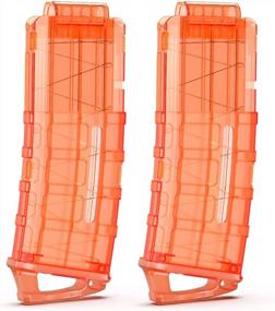img 4 attached to Holiky 12-Darts Drum Magazine Suitable For Popular Toy Guns, 2 Pack Banana Clips Fit For N-Strike Elite Guns, Fortnite And Modulus Toys, Backup Darts Mag For Party (Orange)