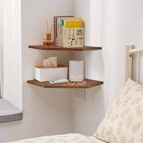 img 3 attached to Organize Your Space With Homode Corner Shelf Wall Mount - Set Of 2 Floating Shelves For TV Accessories, Speakers, And More!
