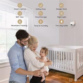 img 1 attached to 👶 AI Video Baby Monitor: Ebemate 1080P Smart Camera with HD Video & Audio, No Glow Night Vision, Temperature & Humidity Sensors, Two-Way Talk, and Soft Night Light - Ultimate Baby Monitoring