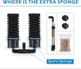 img 3 attached to 🐠 hygger Sponge Filter: Ultra Quiet Aquarium Filter with Double Sponge for Effective Filtration, Includes 4 Biochemical Sponges and Filtered Ceramic Balls - Ideal for Fish Tanks (S/M)