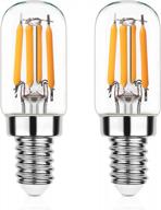 пакет из 2 светодиодных ламп grensk с регулируемой яркостью t20 - эквивалентные 40 вт лампы-канделябры e12 для плит и холодильников, теплый белый свет 2200k с выходной мощностью 350 люмен для настенных бра logo