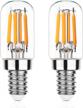pack of 2 grensk dimmable t20 led light bulbs - 40w equivalent e12 candelabra bulbs for ranges & fridges, 2200k warm white with 350 lumens output for wall sconces logo