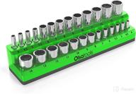 🔧 magnetic socket holder | 1/4-inch drive | metric | green | holds up to 26 sockets | high-quality professional tools organizer by olsa tools логотип