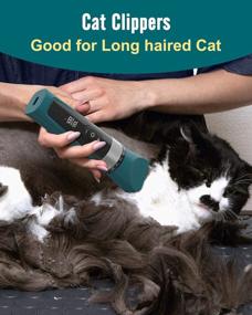 img 3 attached to Efficient 5-Speed Cordless Cat Grooming Clippers For Matted Long Hair - Low Noise Pet Hair Trimmer/Shaver Kit For Dogs & Cats - Oneisall Green