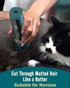 img 1 attached to Efficient 5-Speed Cordless Cat Grooming Clippers For Matted Long Hair - Low Noise Pet Hair Trimmer/Shaver Kit For Dogs & Cats - Oneisall Green