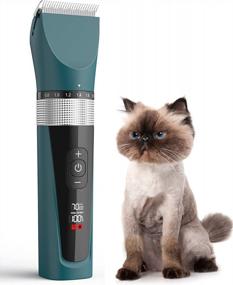 img 4 attached to Efficient 5-Speed Cordless Cat Grooming Clippers For Matted Long Hair - Low Noise Pet Hair Trimmer/Shaver Kit For Dogs & Cats - Oneisall Green