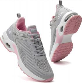 img 4 attached to Women'S Air Cushion Running Shoes - Mesh Sneakers For Athletic Walking, Tennis & Gym Workout