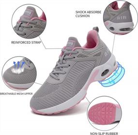 img 3 attached to Women'S Air Cushion Running Shoes - Mesh Sneakers For Athletic Walking, Tennis & Gym Workout