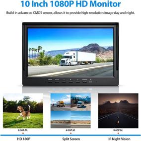img 1 attached to HD Backup Camera System Kit With Large Monitor And Safe Parking Lines - WATERPROOF IR Night Vision Camera For Bus, Semi-Truck, Trailer, RV - Loop Recording - ZEROXCLUB 10, Model BY104A