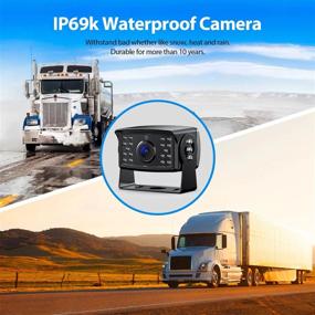 img 2 attached to HD Backup Camera System Kit With Large Monitor And Safe Parking Lines - WATERPROOF IR Night Vision Camera For Bus, Semi-Truck, Trailer, RV - Loop Recording - ZEROXCLUB 10, Model BY104A
