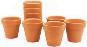 img 4 attached to 3 Inch Terra Cotta Flower Pots With Drainage Holes - Pack Of 10 Small Craft Nursery Succulent Plant Pottery Clay Pots For Water Permeable Cactus Plants