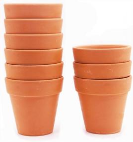 img 1 attached to 3 Inch Terra Cotta Flower Pots With Drainage Holes - Pack Of 10 Small Craft Nursery Succulent Plant Pottery Clay Pots For Water Permeable Cactus Plants