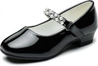 обувь мэри джейн на низком каблуке для маленьких девочек - идеально подходит для свадеб, вечеринок и веселого переодевания! логотип