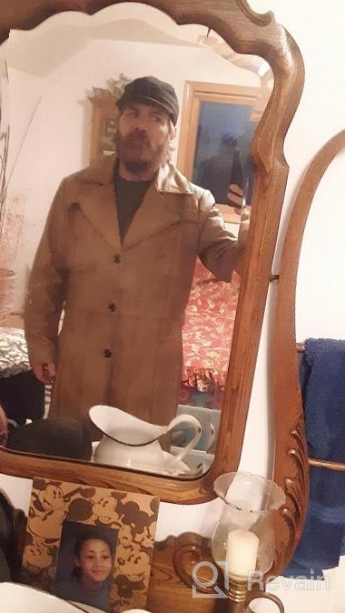 img 1 attached to Mens Leather Trench Coat Full Length Duster review by Trendsetters Hare