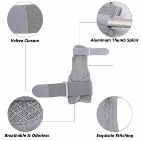 img 1 attached to LUCKYBUNNY Wrist Support Brace With Thumb Spica Splint, Adjustable Stabilizer For Tendonitis, Carpal Tunnel Pain Relief, Arthritis And Sprains - Fits Both Left & Right Hands (Grey)