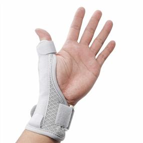 img 4 attached to LUCKYBUNNY Wrist Support Brace With Thumb Spica Splint, Adjustable Stabilizer For Tendonitis, Carpal Tunnel Pain Relief, Arthritis And Sprains - Fits Both Left & Right Hands (Grey)