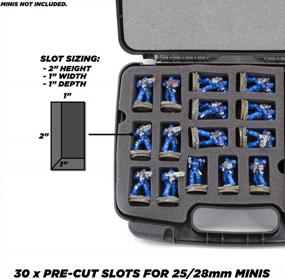 img 1 attached to Protective Miniature Figure Case - Hard Shell Storage Container With Customizable Foam For Large Minis, Ideal For Warhammer 40K, DnD, And Other Games - Holds Up To 30 Slots!