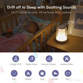 img 2 attached to Touch Nursery Lamp with White Noise, Hotmoon Baby Night Light Sound Machine for Adults and Kids, Remote Nursing Nightlight for Toddlers, Newborn Essentials Registry Gift, Corded Plug-In