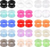 soft silicone ear gauges flesh tunnels plugs stretchers expander - 30pcs lauritami double flared ear piercing jewelry set - sizes 4-16mm for men and women logo