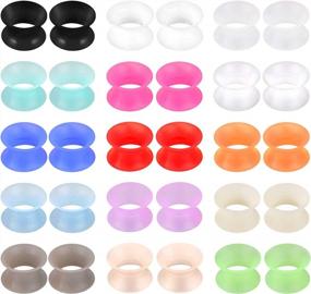 img 1 attached to Soft Silicone Ear Gauges Flesh Tunnels Plugs Stretchers Expander - 30PCS LAURITAMI Double Flared Ear Piercing Jewelry Set - Sizes 4-16Mm For Men And Women