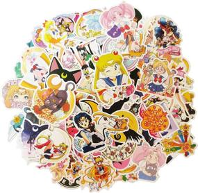 img 3 attached to Premium 100PCS Sailor Moon Stickers: Japanese Cartoon Anime Waterproof Stickers for Water Bottles, Laptop, Phone, Hydro Flask- Travel Vinyl Kids Stickers (100pcs)