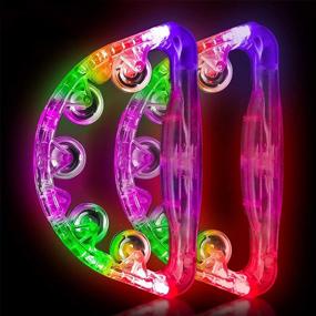 img 4 attached to LED Tambourine By Aywewii - Handheld Flashing Musical Toy For Birthday And Christmas Parties - Perfect Gift For Kids, Teens And Adults (Randomly Assorted In Four Colors)
