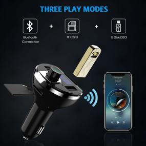 img 3 attached to Upgrade Your Ride With Criacr Bluetooth FM Transmitter: Dual USB Charging, Hands-Free Calling & MP3 Music Player