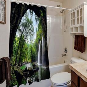 img 2 attached to Transform Your Bath Into A Tropical Paradise With BROSHAN Nature Shower Curtain & Decor Set